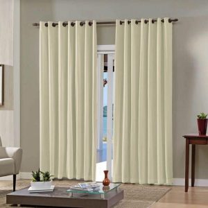 Cortina Bella Janela 260×170 cm Pratika Lisa Slim com Forro Corta Luz Areia | Cortina Para Quarto Casal Cortina Para Quarto Cortina Bella Janela