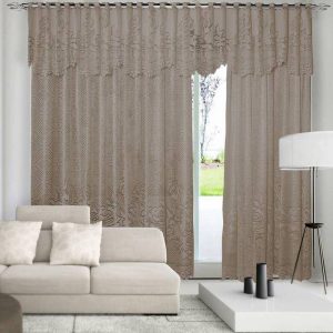 Cortina de Renda Donna Inter 300×180 cm Roseiral com Bandô Desert | Cortina Para Quarto Cortina Para Quarto Cortina Para Quarto