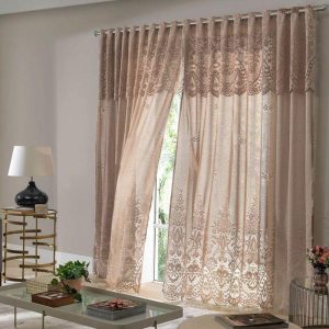 Cortina de Renda Donna Inter 350×220 cm Irlanda com Bandô Desert | Cortina Para Varão Cortina Para Quarto Cortina Para Quarto