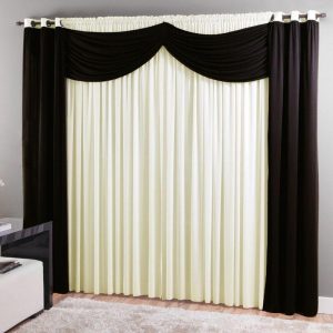 Cortina para Varão Sultan 300×250 cm Realce Top Dubai Marrom e Marfim | Cortina Para Quarto Cortina Para Quarto Cortina Para Quarto